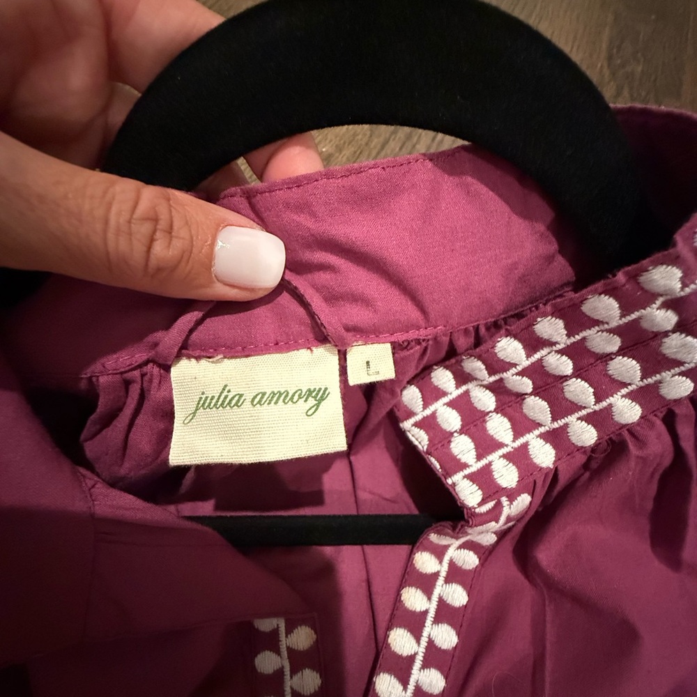 Julia Amory Embroidered Two-Piece Cotton Set - Picture 4 of 4